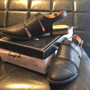 Black loafer, sandals. Never worn